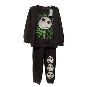 Nightmare Before Christmas Boys Gray Sweatshirt & Pant Set, 2-Piece, Size 4 New